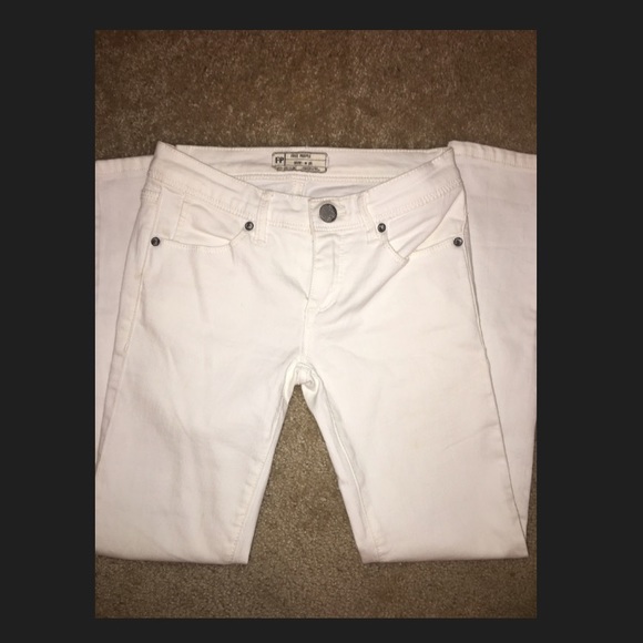 White Free People skinny jeans - Picture 1 of 3